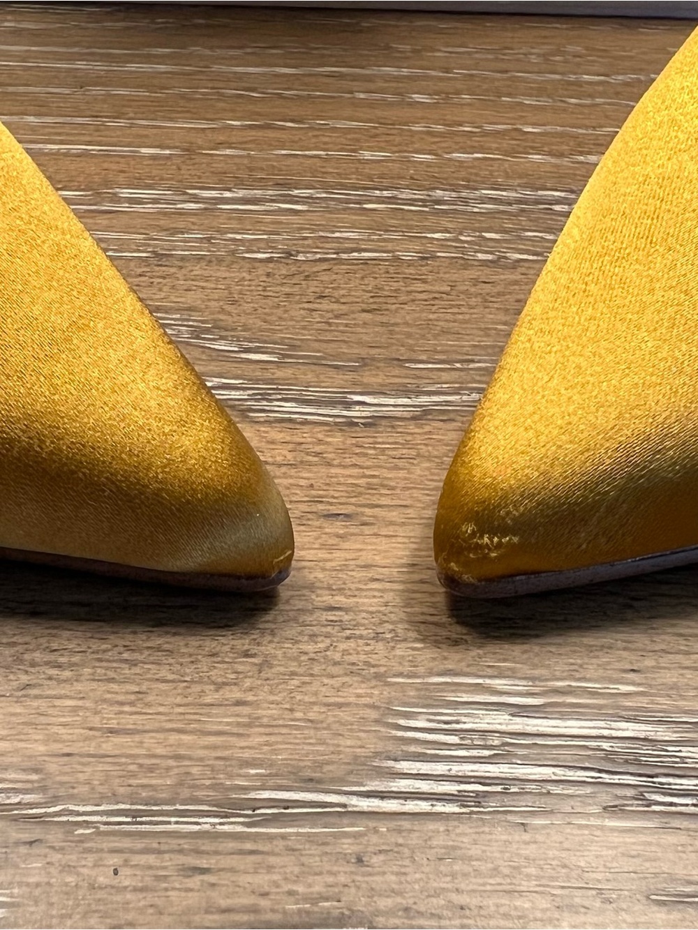 Sam Edelman Mustard Gold Satin Pointed-Toe Mules with Embellished Strap - Picture 5 of 9
